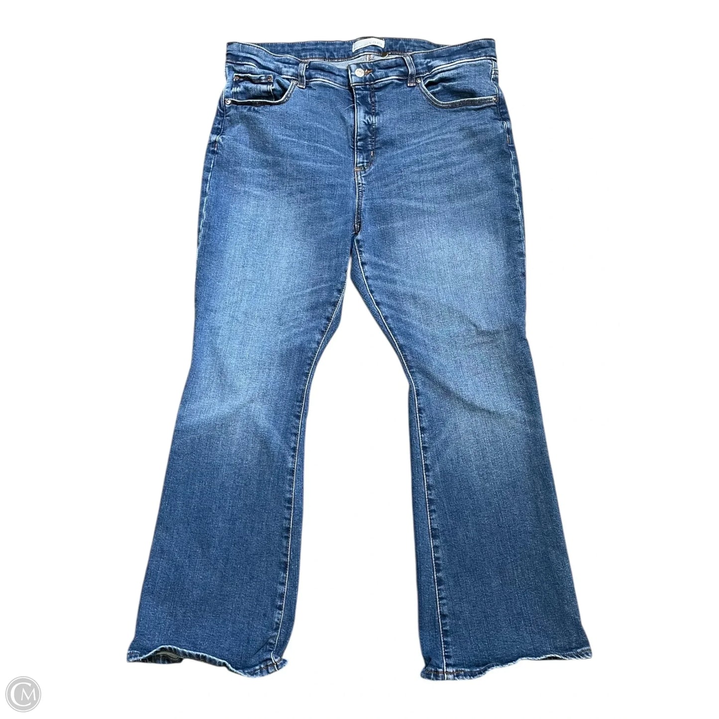 Jeans Flared By Loft In Blue Denim, Size: 16