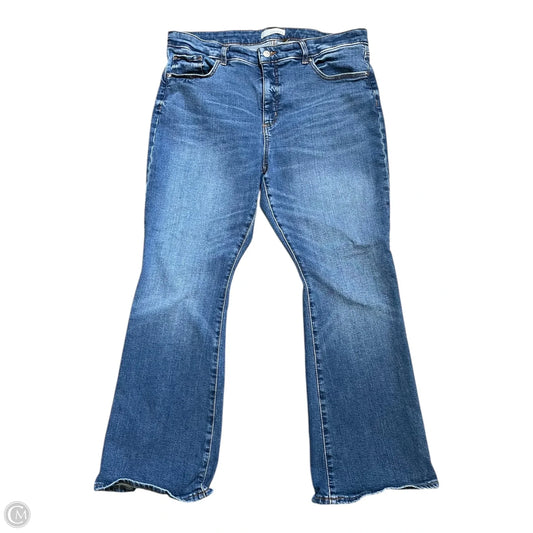Jeans Flared By Loft In Blue Denim, Size: 16
