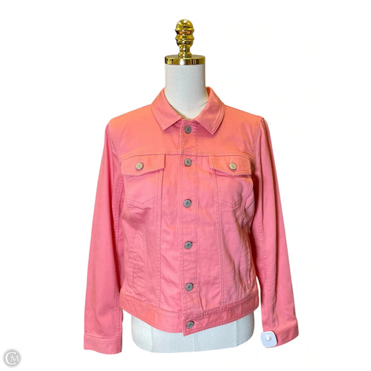 Jacket Denim By Talbots In Pink, Size: S
