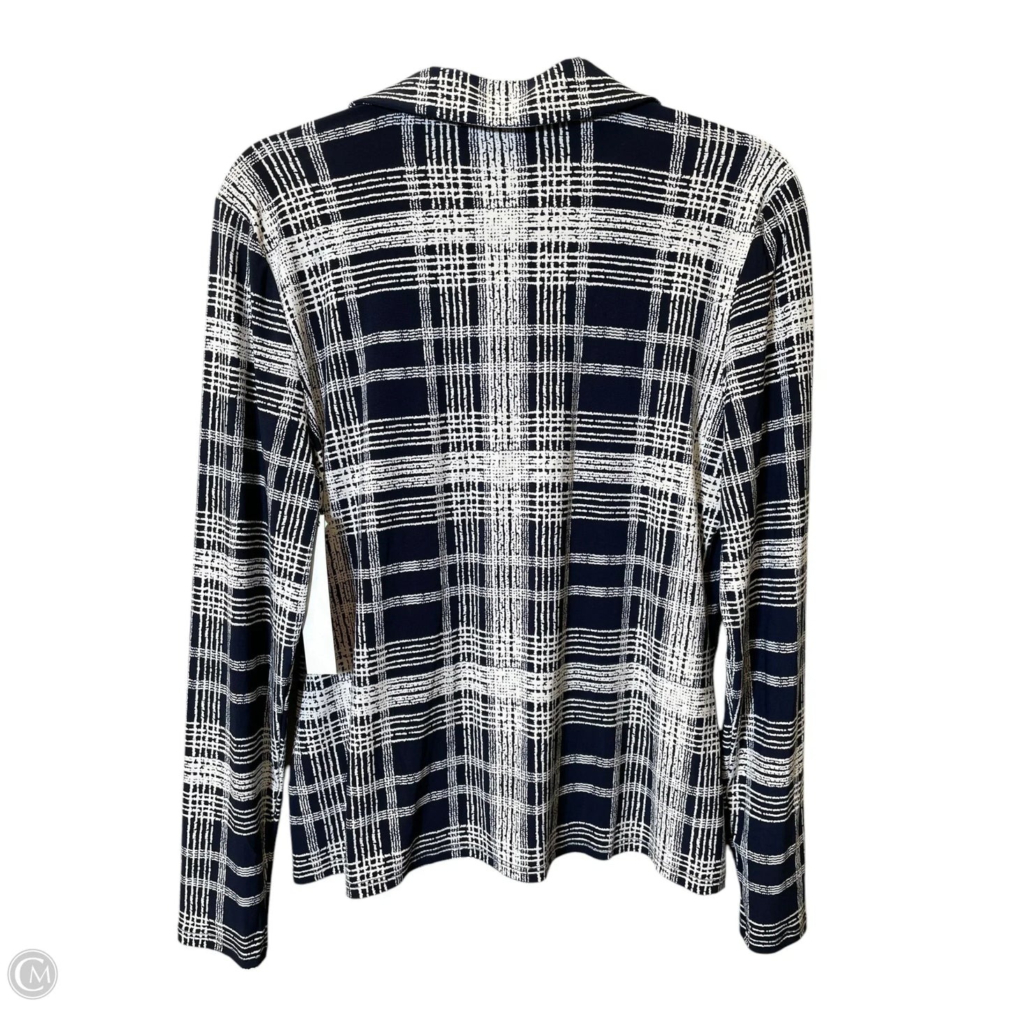 Blouse Long Sleeve By Tommy Hilfiger In Blue & White, Size: M