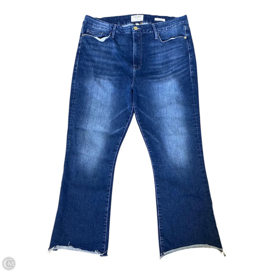 Jeans Cropped By Frame In Blue Denim, Size: 18
