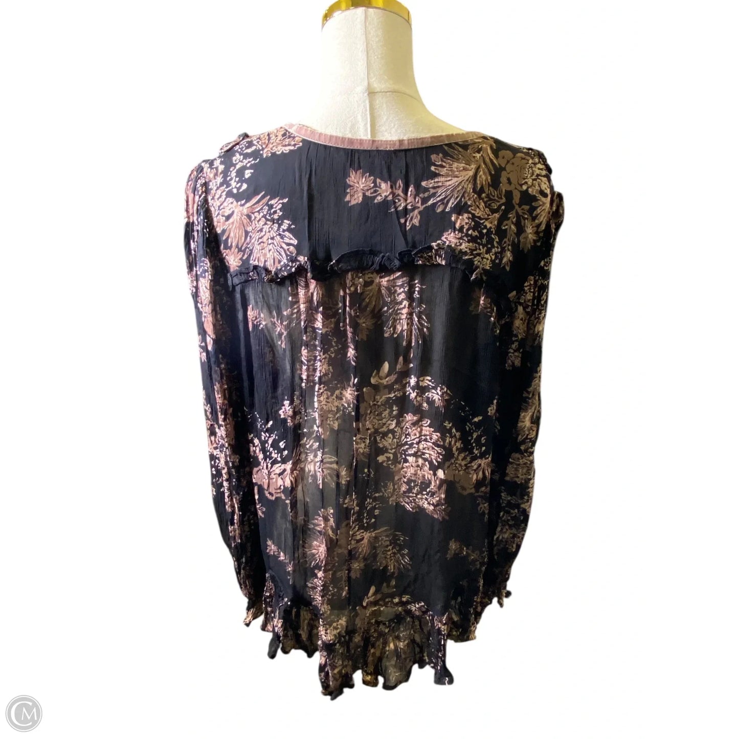 Top Long Sleeve By Free People In Black & Brown, Size: Xs