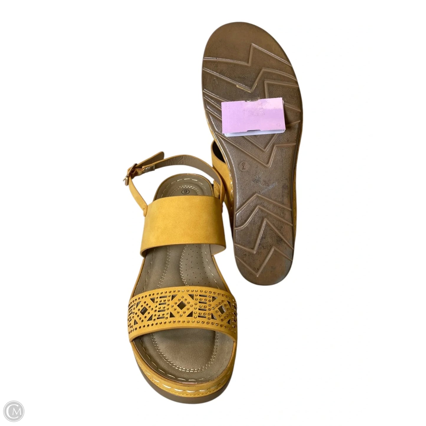 Shoes Heels Wedge By Clothes Mentor In Yellow, Size: 9