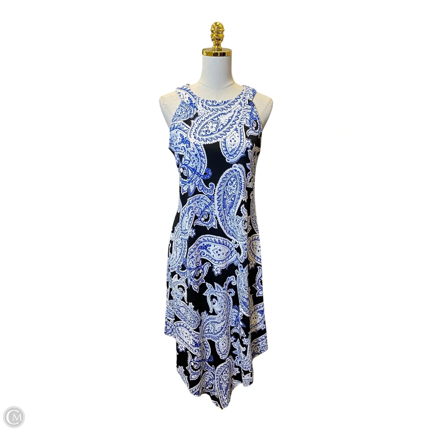 Dress Casual Midi By Dana Buchman In Blue & White, Size: S