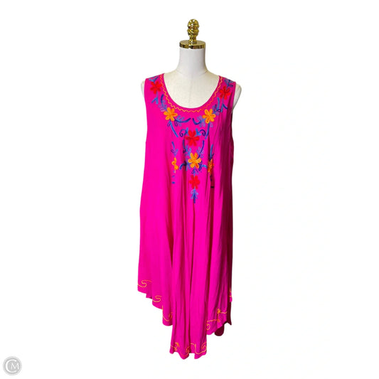Dress Casual Midi By Clothes Mentor In Pink, Size: Osfm