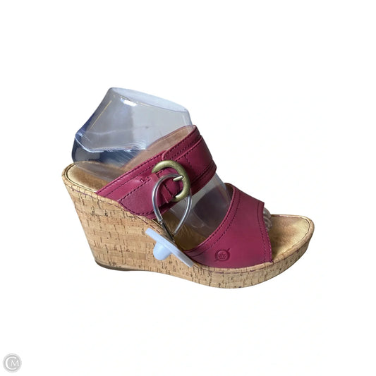 Shoes Heels Wedge By Born In Maroon, Size: 10