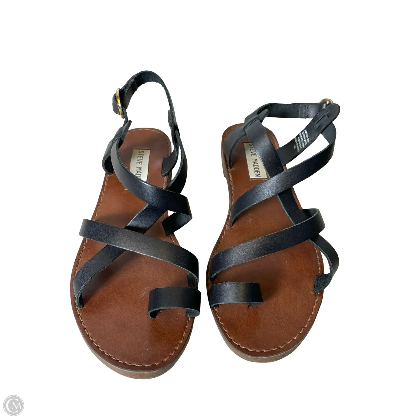 Sandals Flats By Steve Madden In Black, Size: 6.5