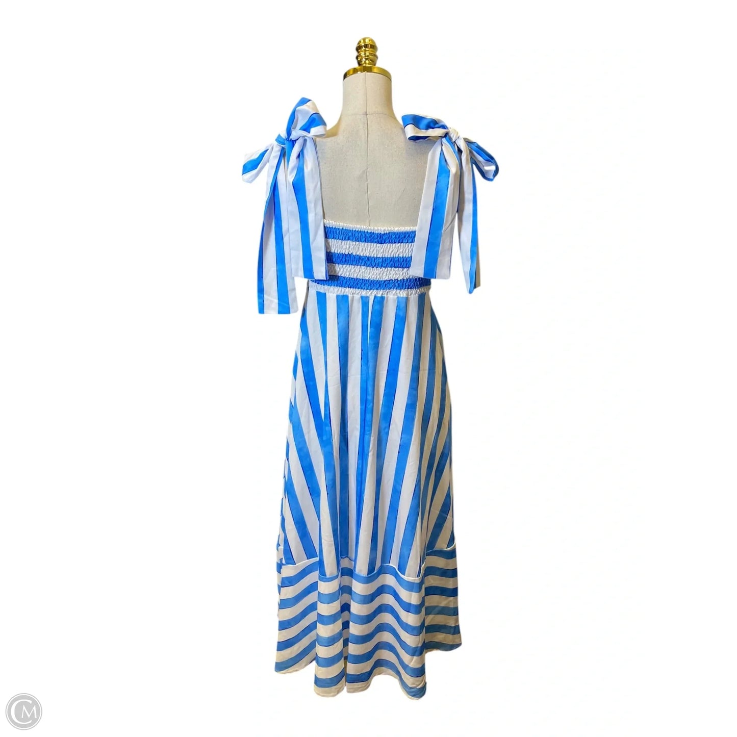 Dress Casual Maxi By Clothes Mentor In Blue & White, Size: Xl