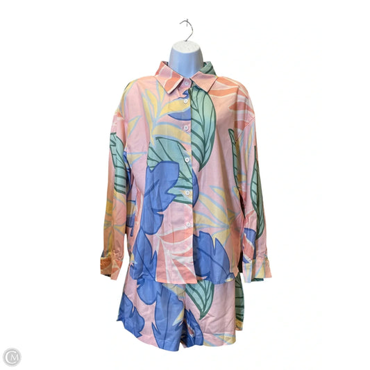 Top 2pc Long Sleeve By Clothes Mentor In Multi-colored, Size: M