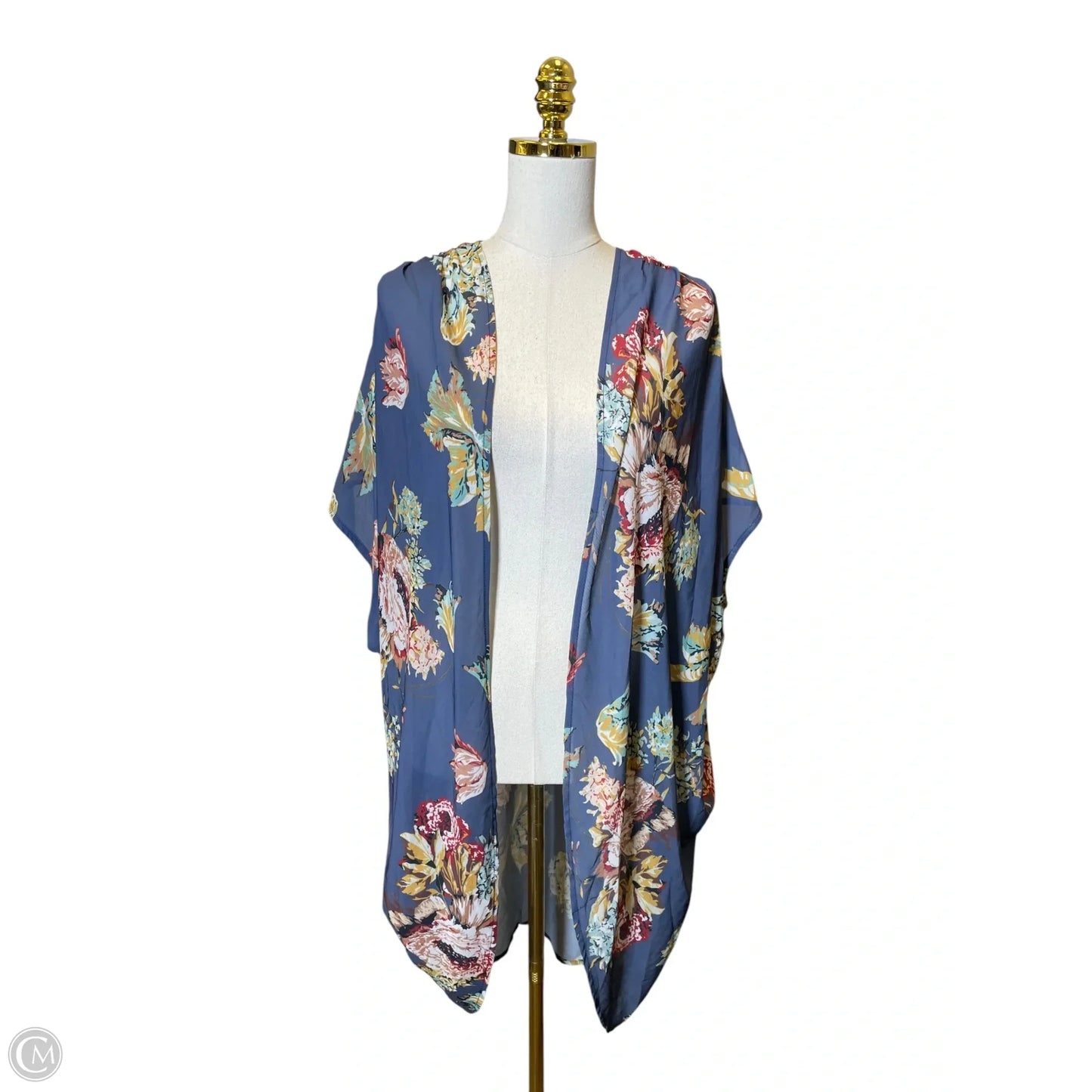 Kimono By Clothes Mentor In Floral Print, Size: L
