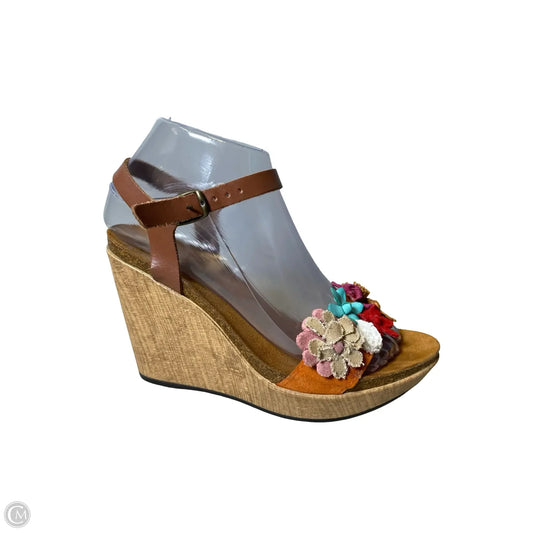 Shoes Heels Wedge By Clothes Mentor In Multi-colored, Size: 6.5