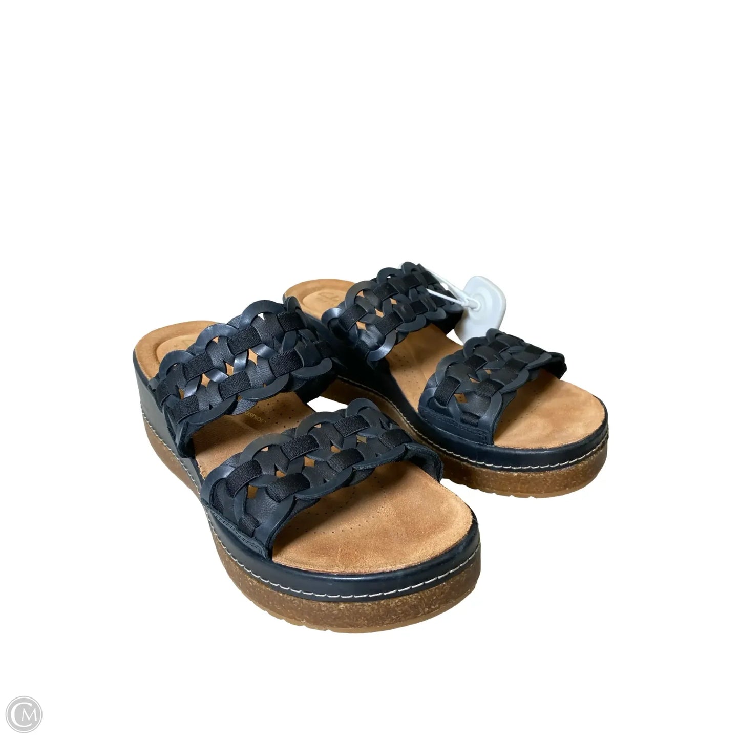 Sandals Heels Platform By Clarks In Black, Size: 8