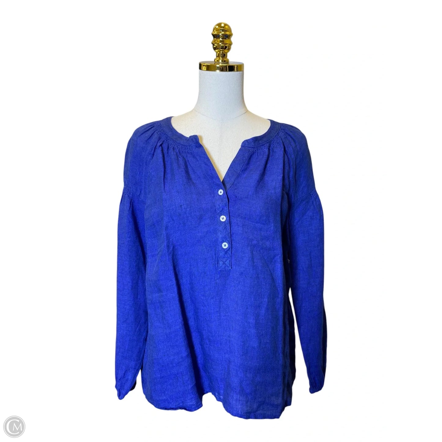 Top Long Sleeve By Talbots In Navy, Size: M