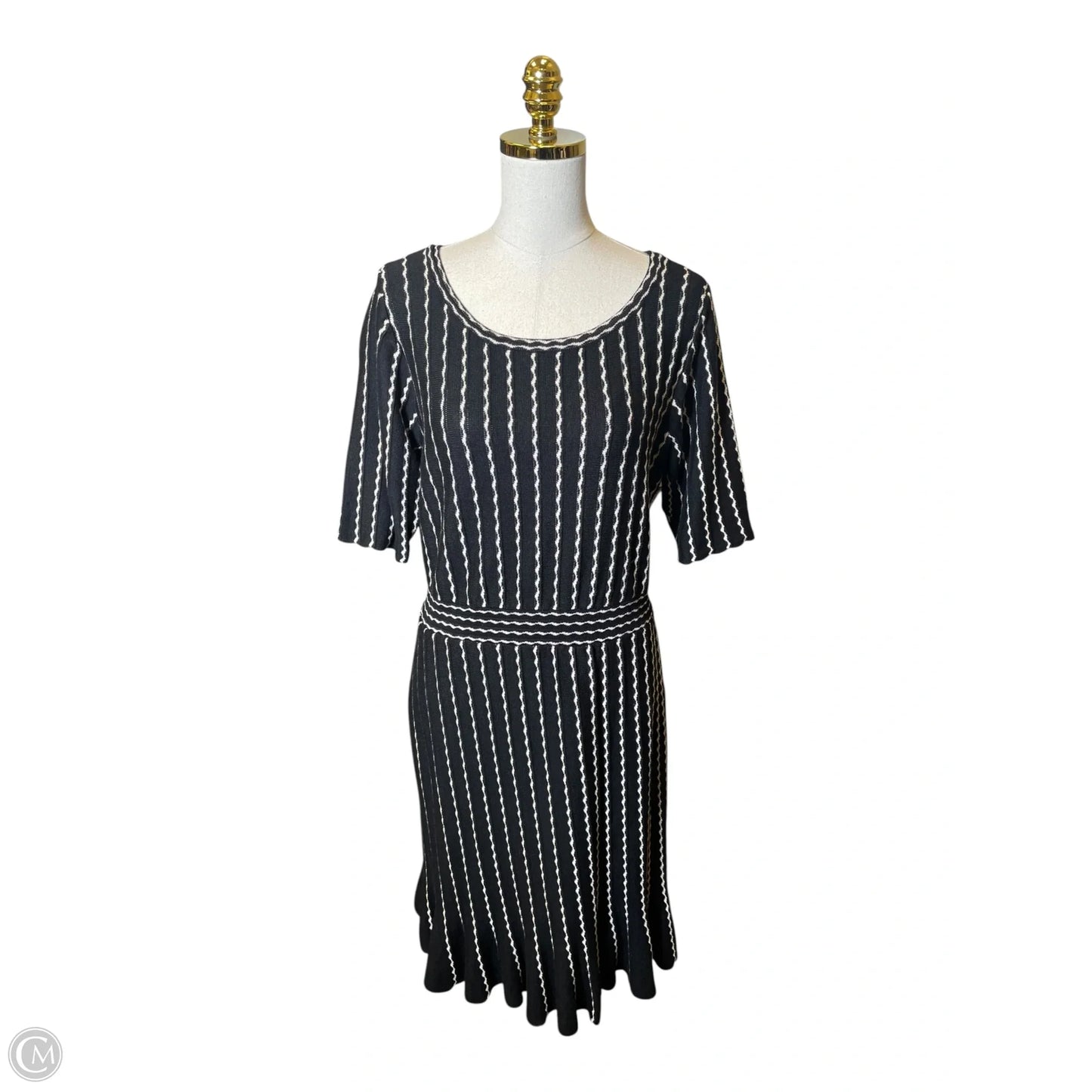 Dress Casual Midi By Taylor In Black & Cream, Size: Xl