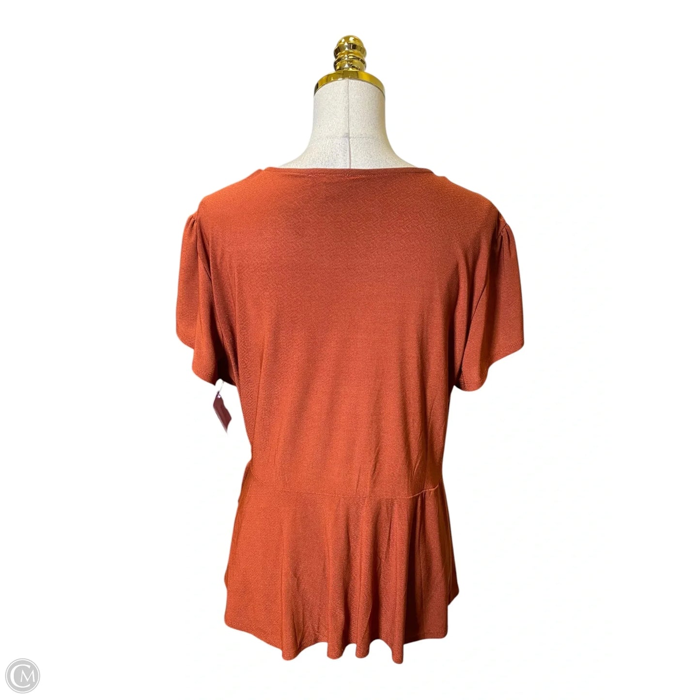 Top Short Sleeve By Auw In Orange, Size: Xl