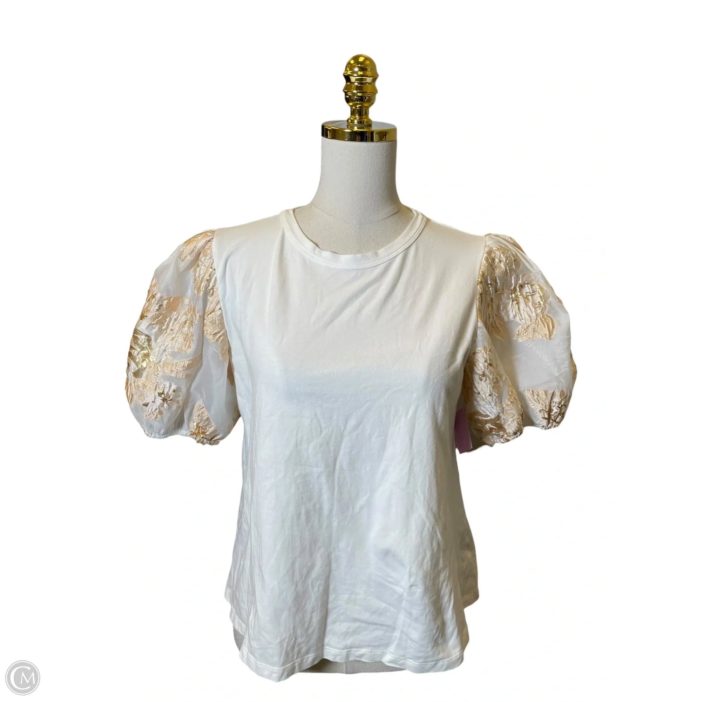 Top Short Sleeve By Jodifl In Gold & White, Size: M