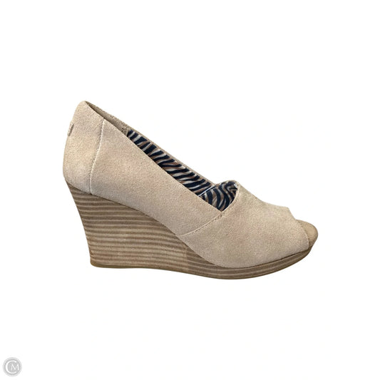 Shoes Heels Wedge By Toms In Beige, Size: 6.5