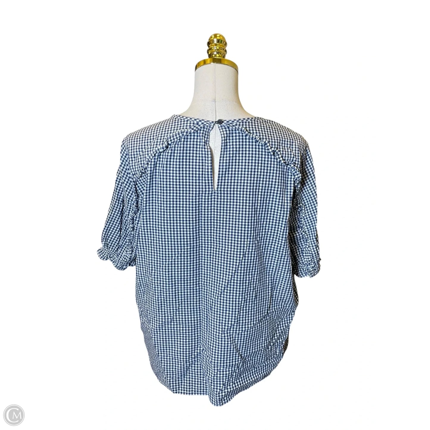 Top Short Sleeve By Lucky Brand In Blue & White, Size: L