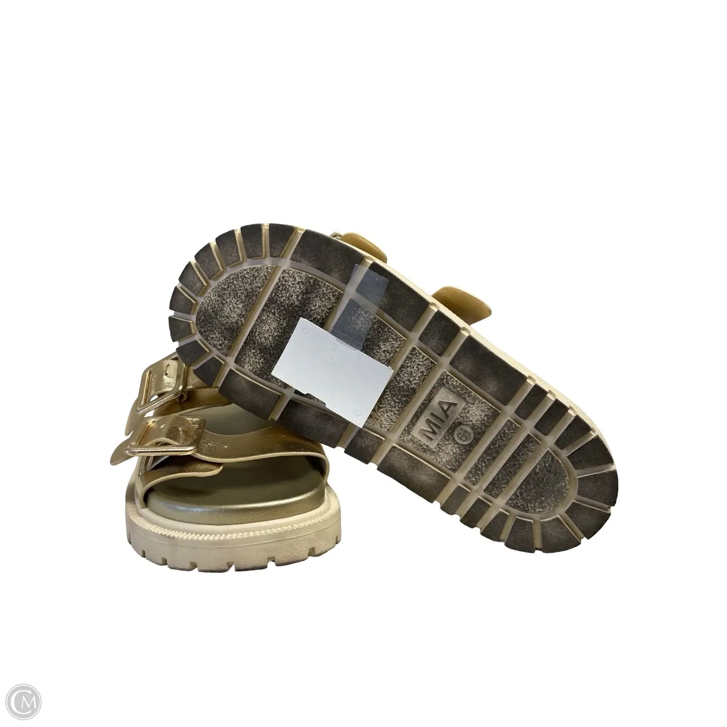 Sandals Heels Platform By Mia In Gold, Size: 6.5