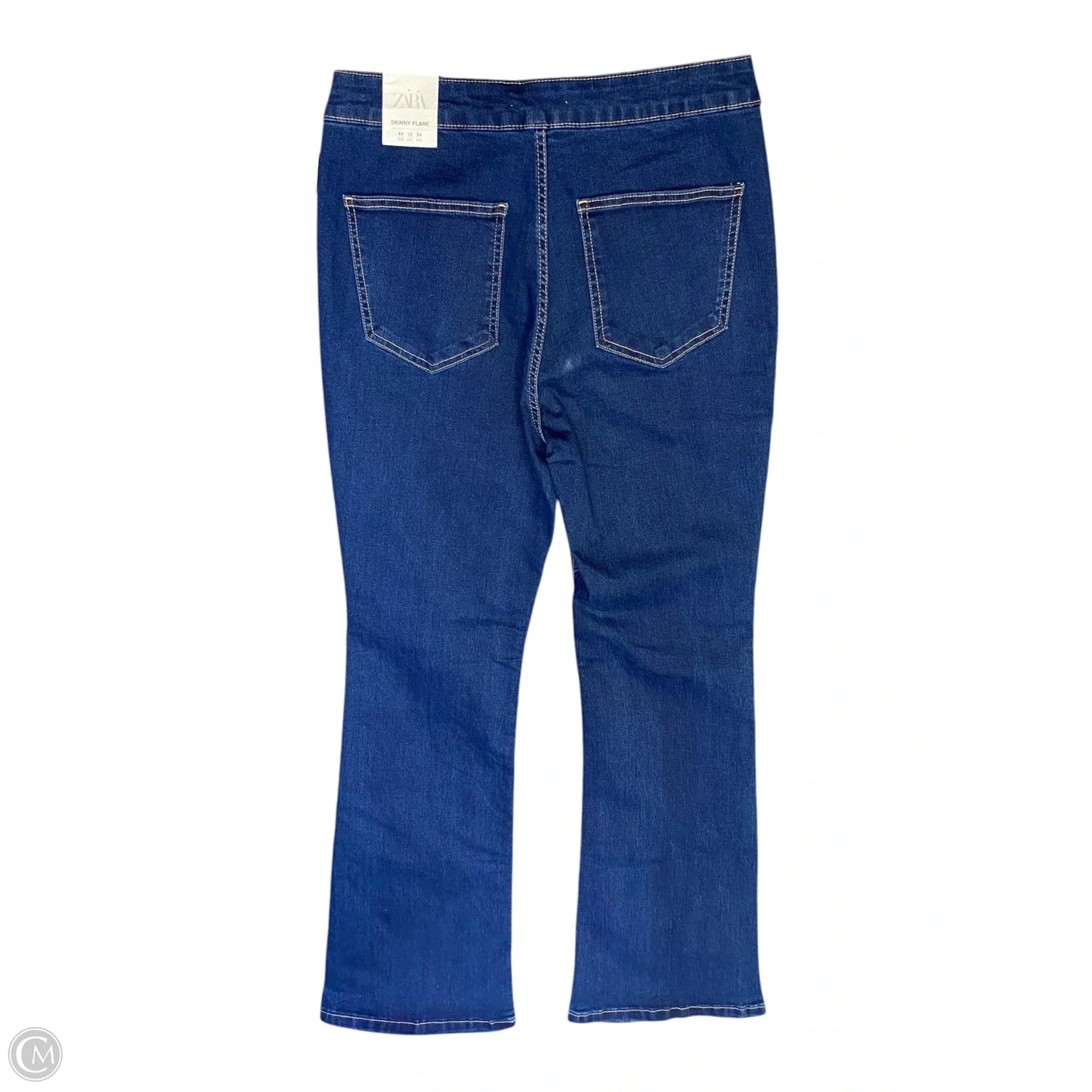 Jeans Flared By Zara In Blue Denim, Size: 12