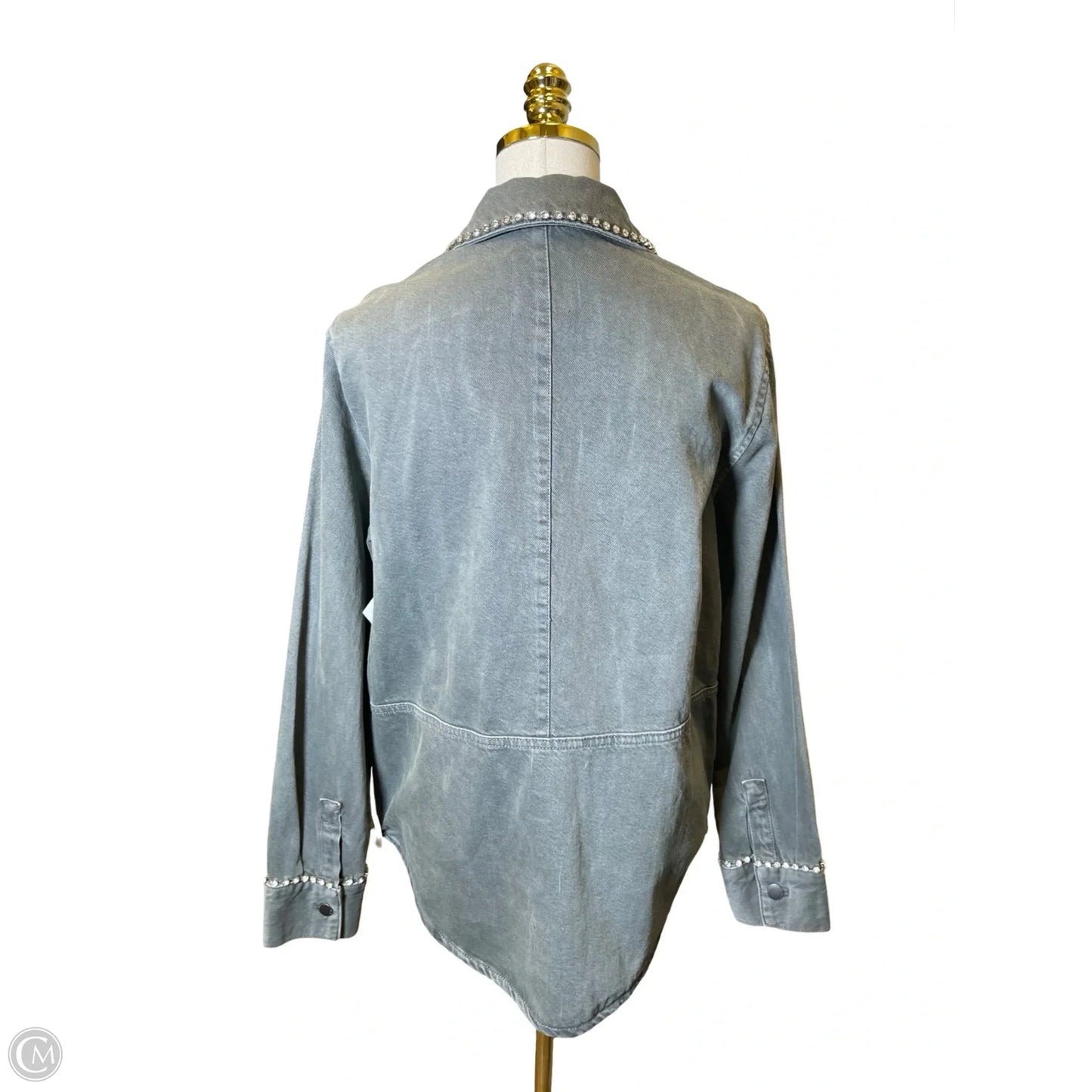 Jacket Denim By Zara In Grey, Size: S