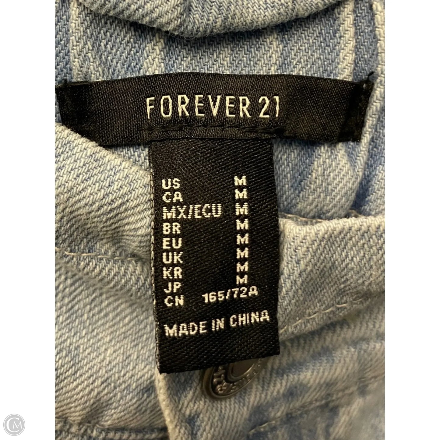 Jeans Straight By Forever 21 In Blue Denim, Size: M