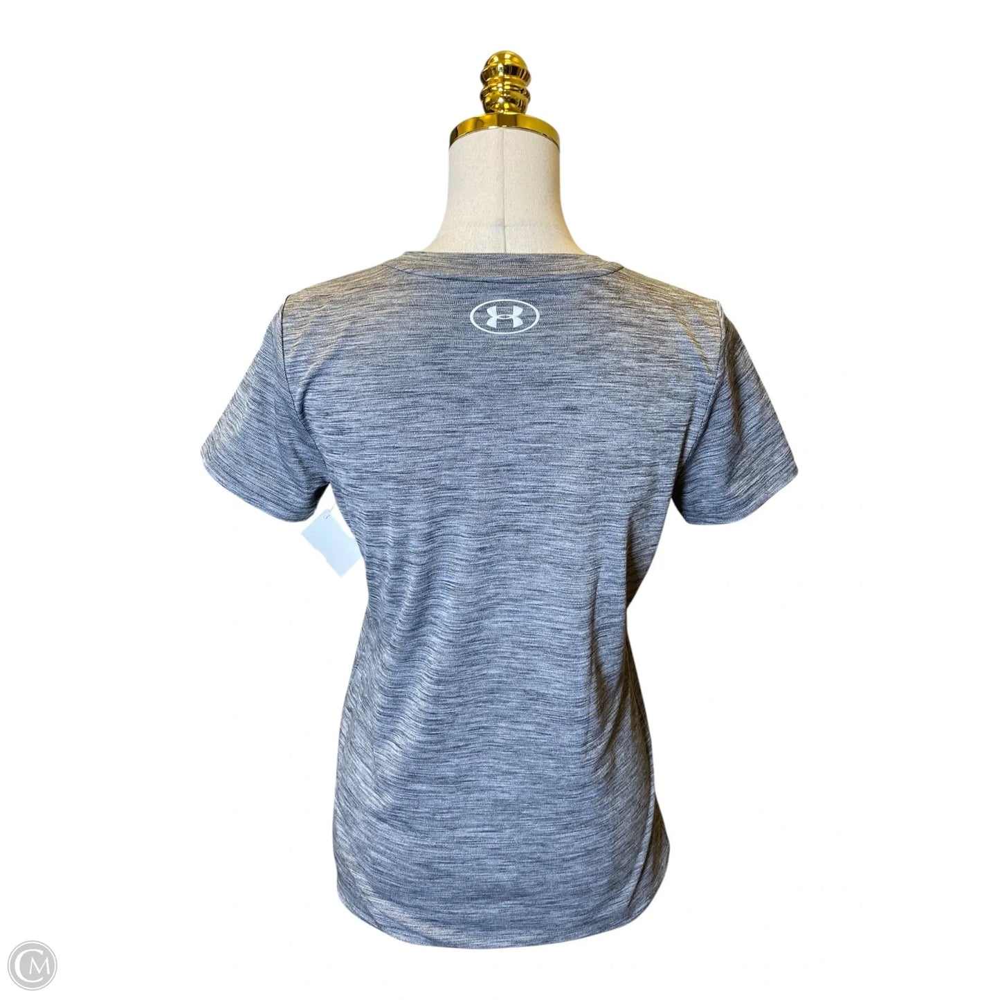 Athletic Top Short Sleeve By Under Armour In Grey, Size: S