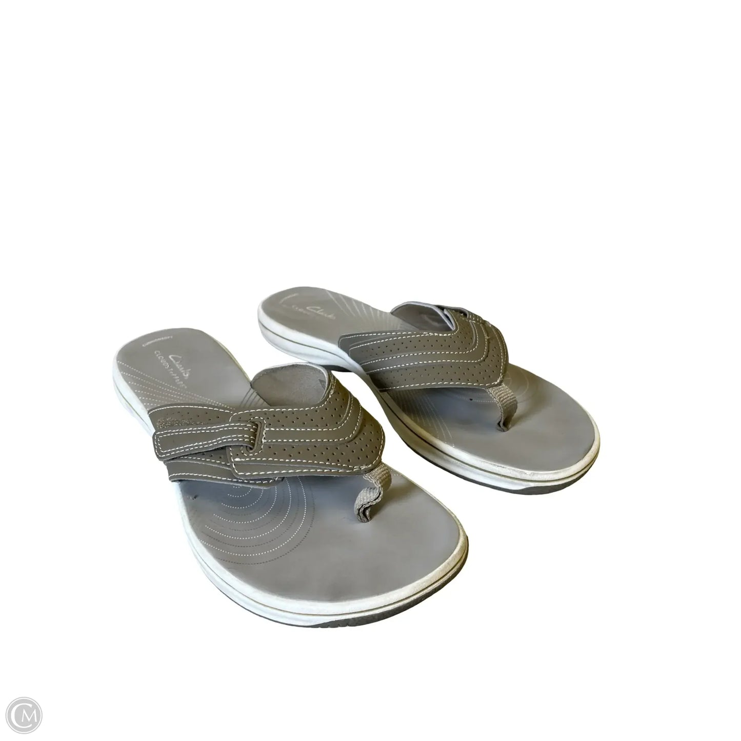 Sandals Flats By Clarks In Grey, Size: 10