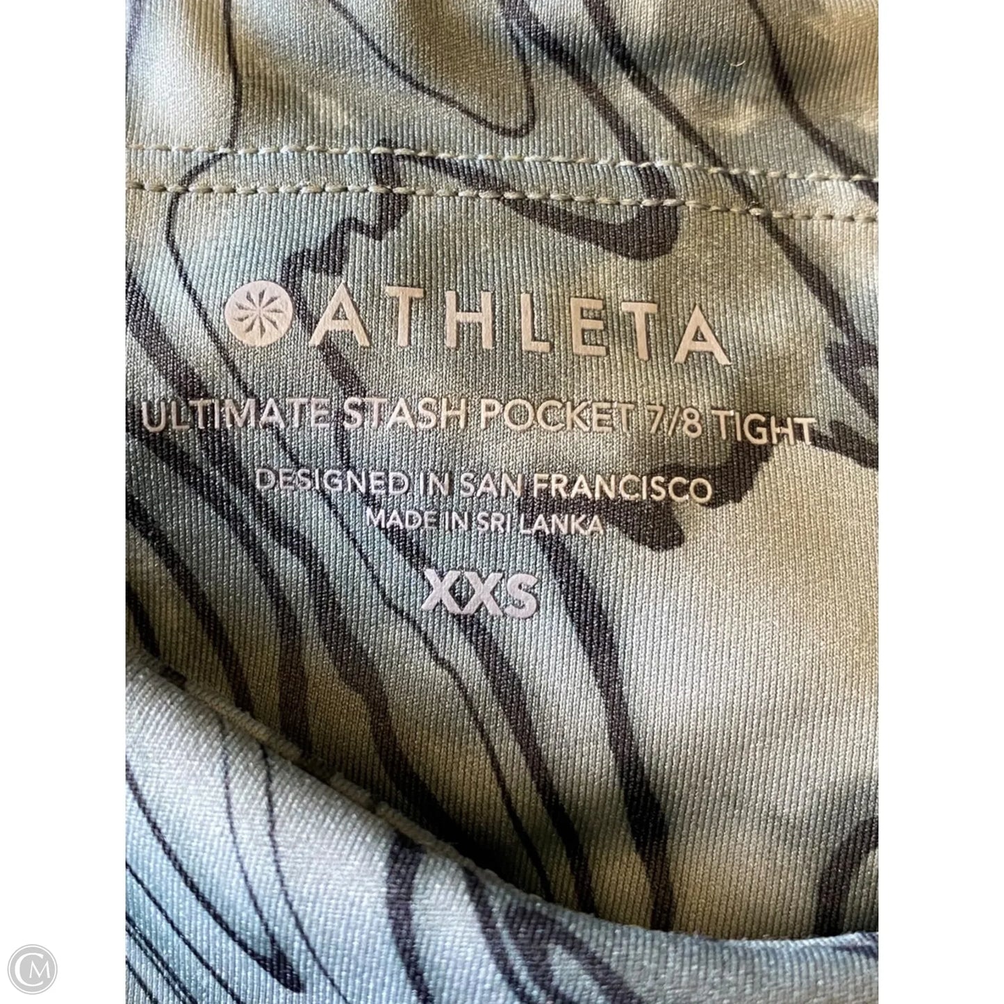 Athletic Leggings By Athleta In Black & Green, Size: Xxs