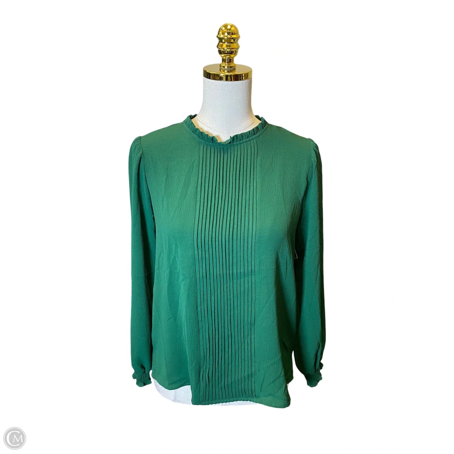 Blouse Long Sleeve By Cece In Green, Size: S