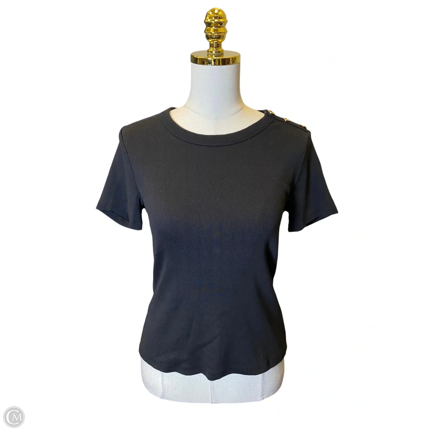 Top Short Sleeve By White House Black Market In Black, Size: S