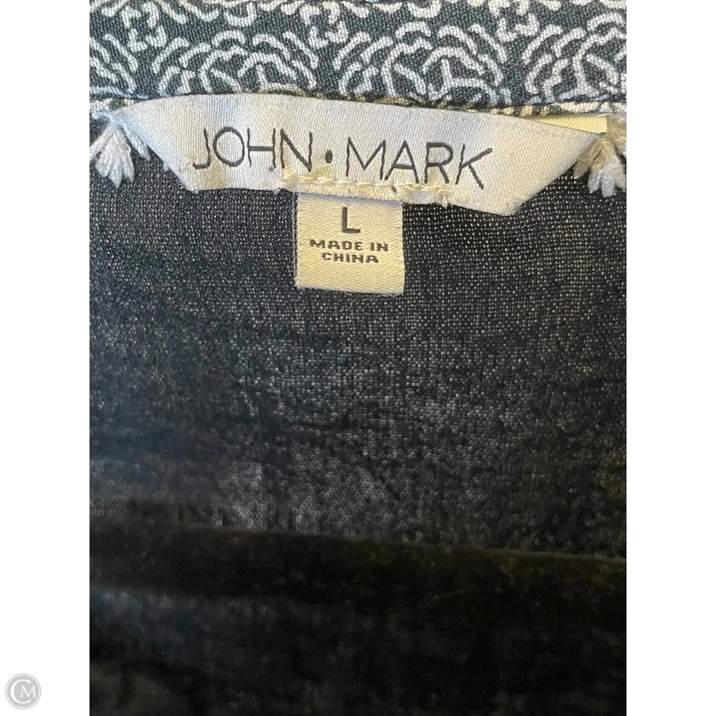 Top 3/4 Sleeve By John Mark In Black & White, Size: L