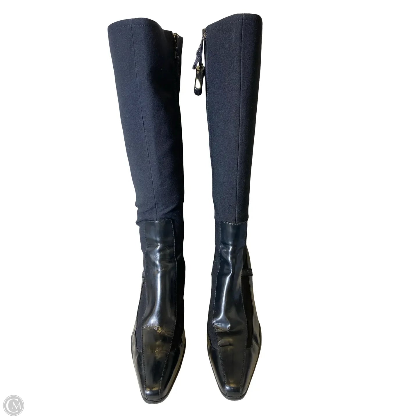 Boots Luxury Designer By Prada In Black, Size: 7.5