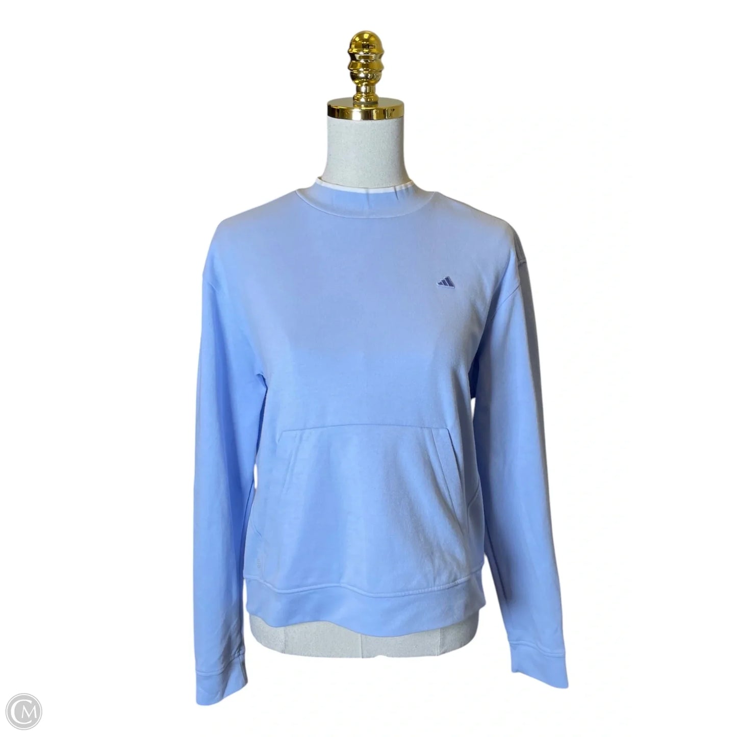 Athletic Sweatshirt Crewneck By Adidas In Blue, Size: S