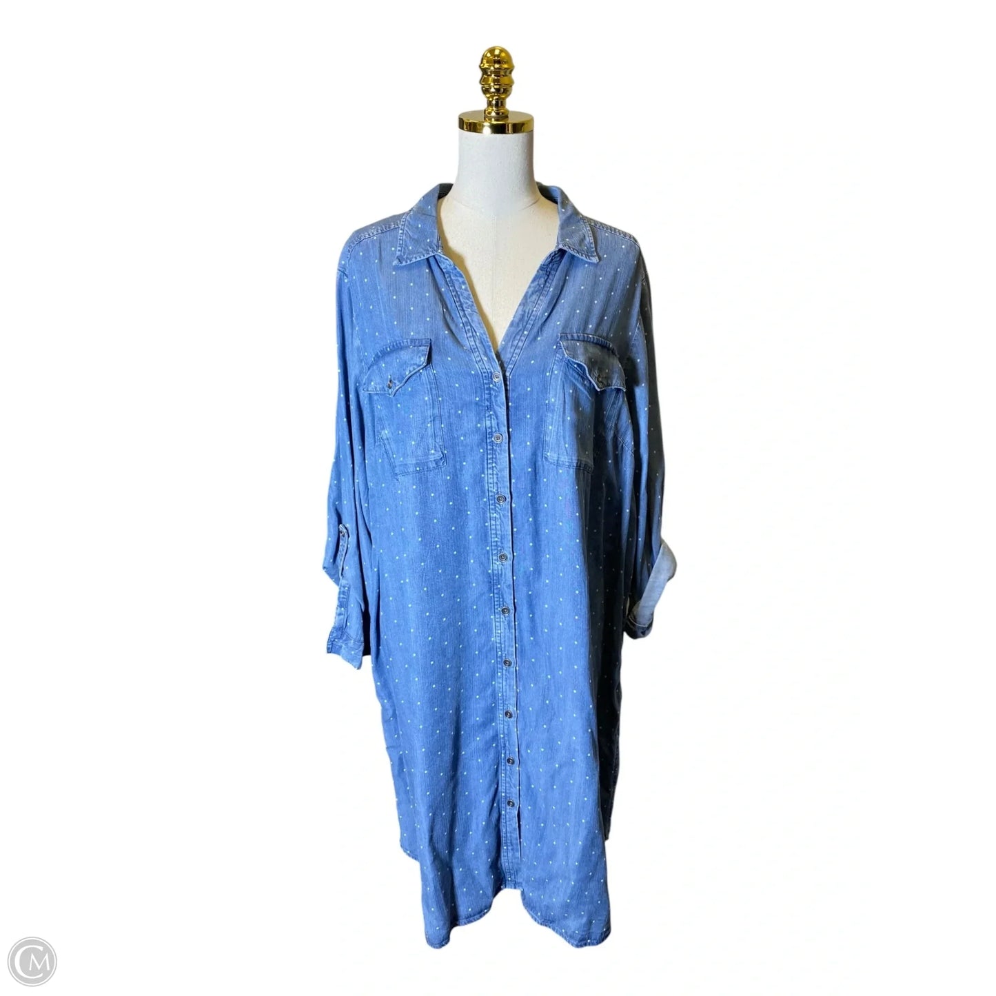 Dress Casual Midi By J. Jill In Blue Denim, Size: 2x