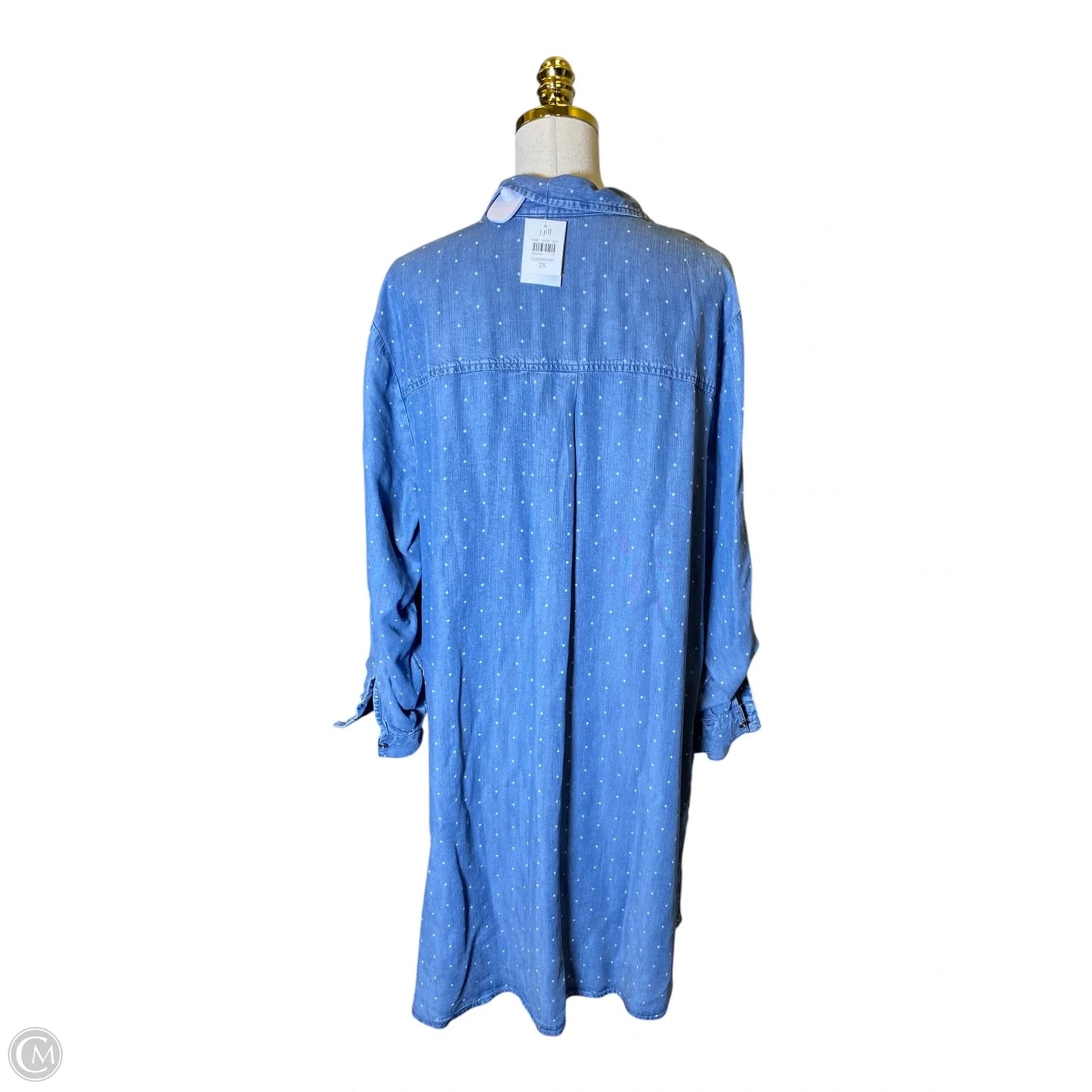 Dress Casual Midi By J. Jill In Blue Denim, Size: 2x
