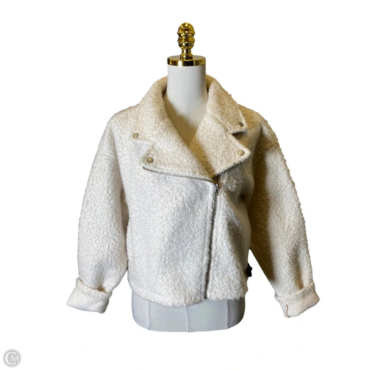 Jacket Faux Fur & Sherpa By No Boundaries In Cream, Size: L