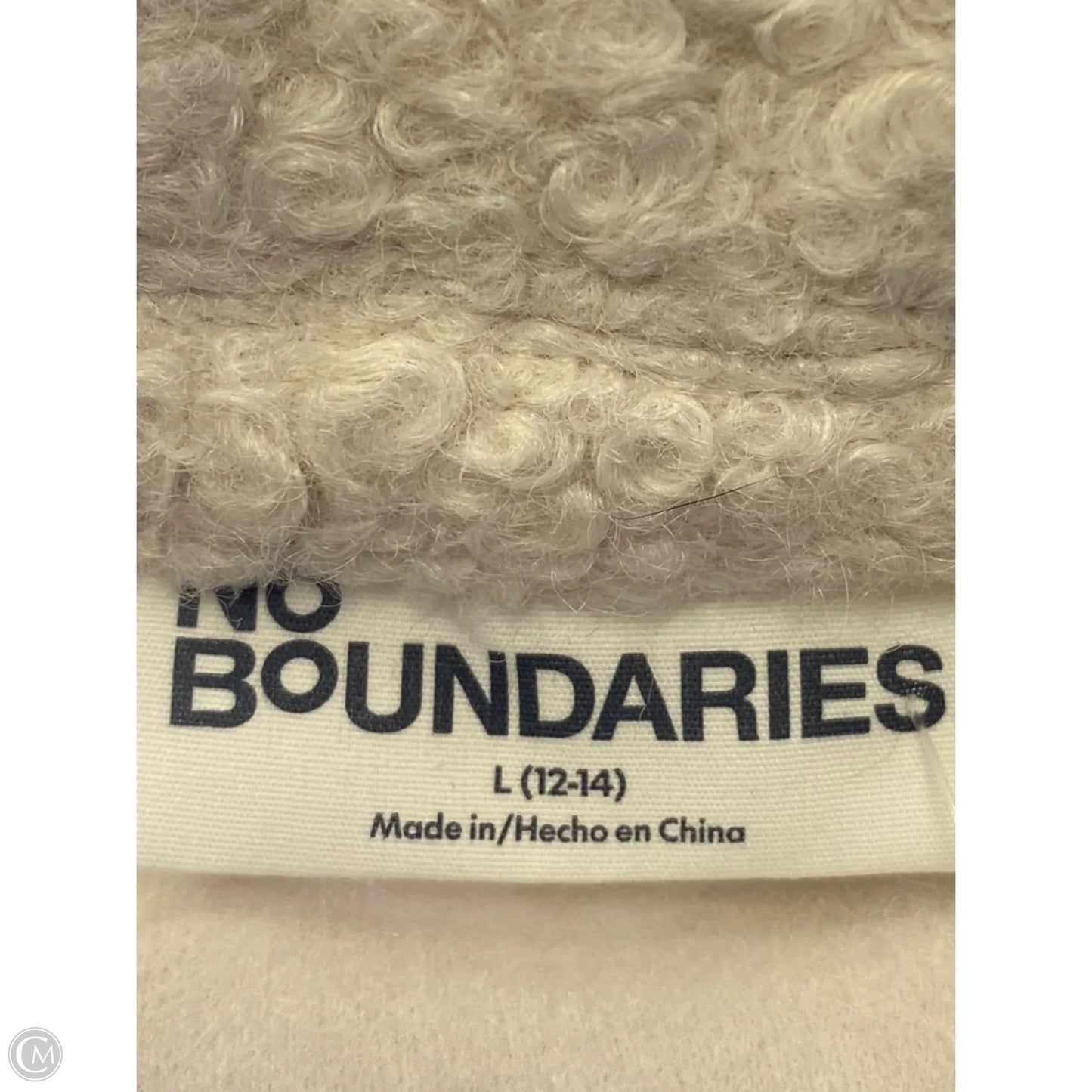 Jacket Faux Fur & Sherpa By No Boundaries In Cream, Size: L
