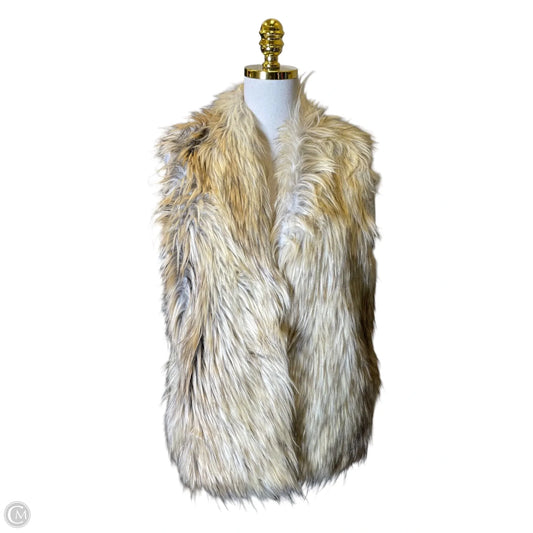 Vest Faux Fur & Sherpa By Grace & Lace In Beige, Size: S
