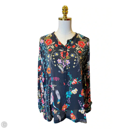Top Long Sleeve Designer By Johnny Was In Floral Print, Size: M