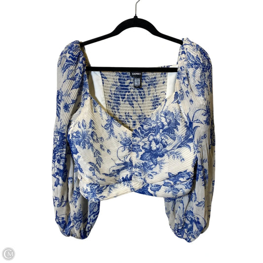 Top Long Sleeve By Express In Floral Print, Size: Xl