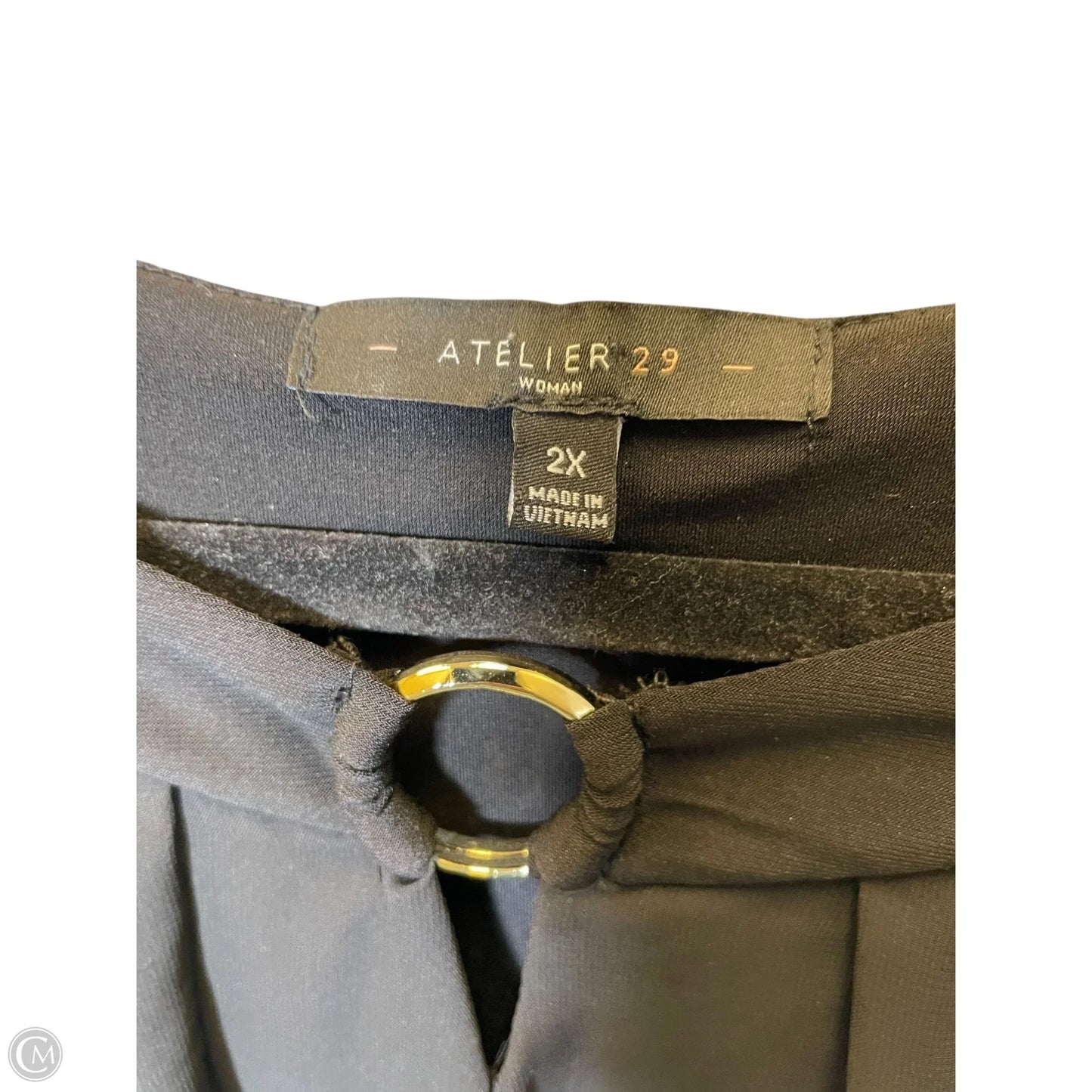 Top Short Sleeve By Atelier In Black, Size: 2x