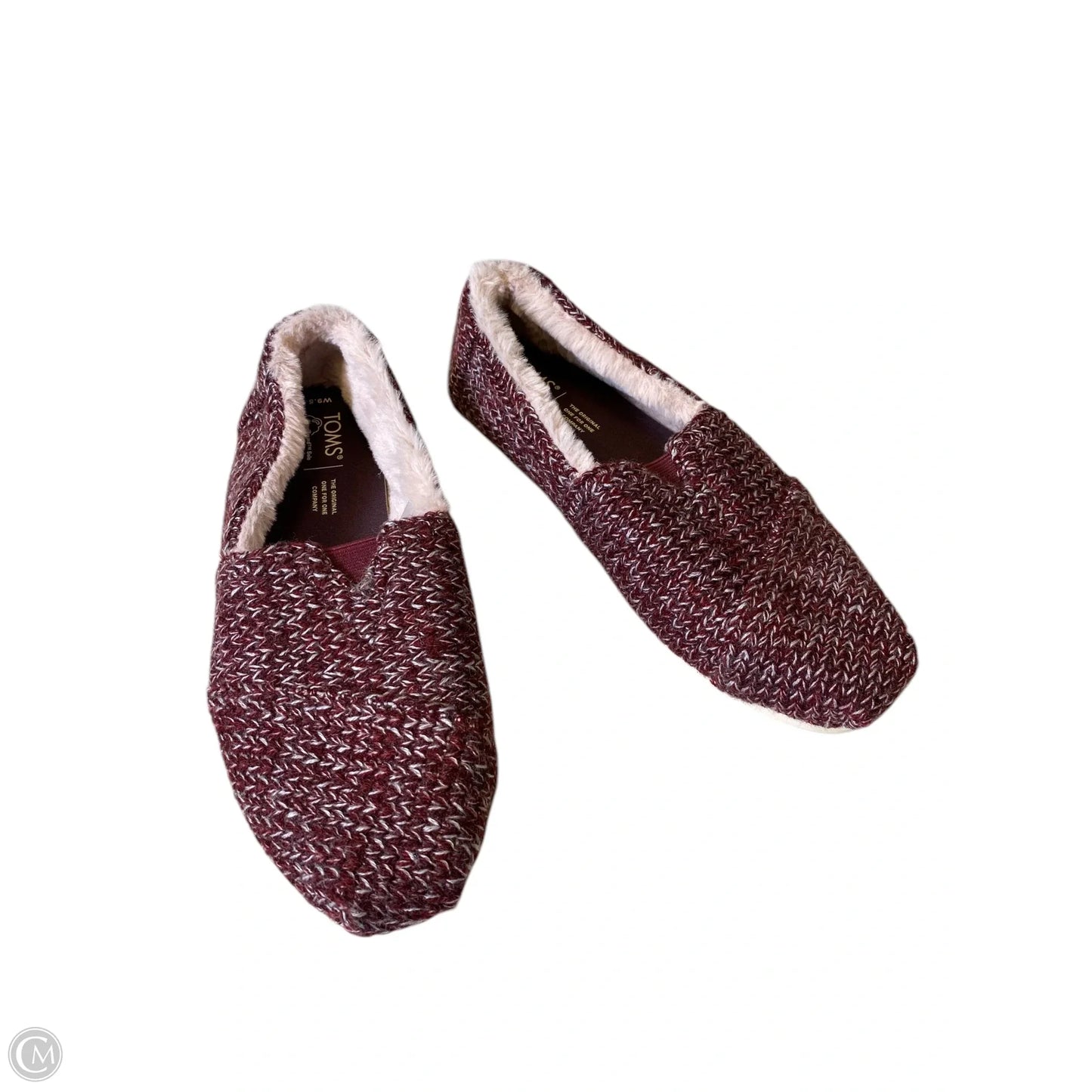 Shoes Flats By Toms In Maroon, Size: 9.5