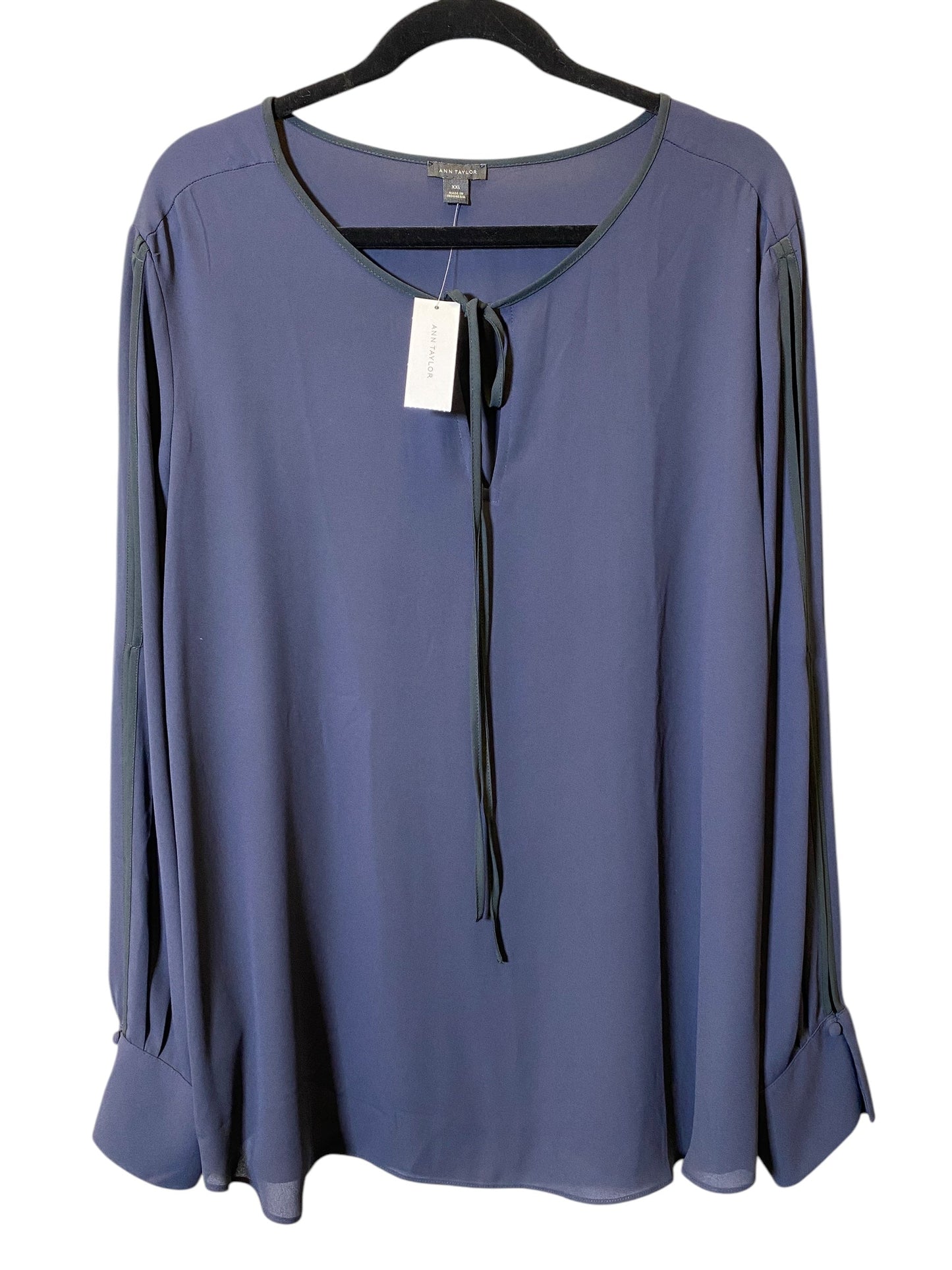 Top Long Sleeve By Ann Taylor In Blue, Size: Xxl