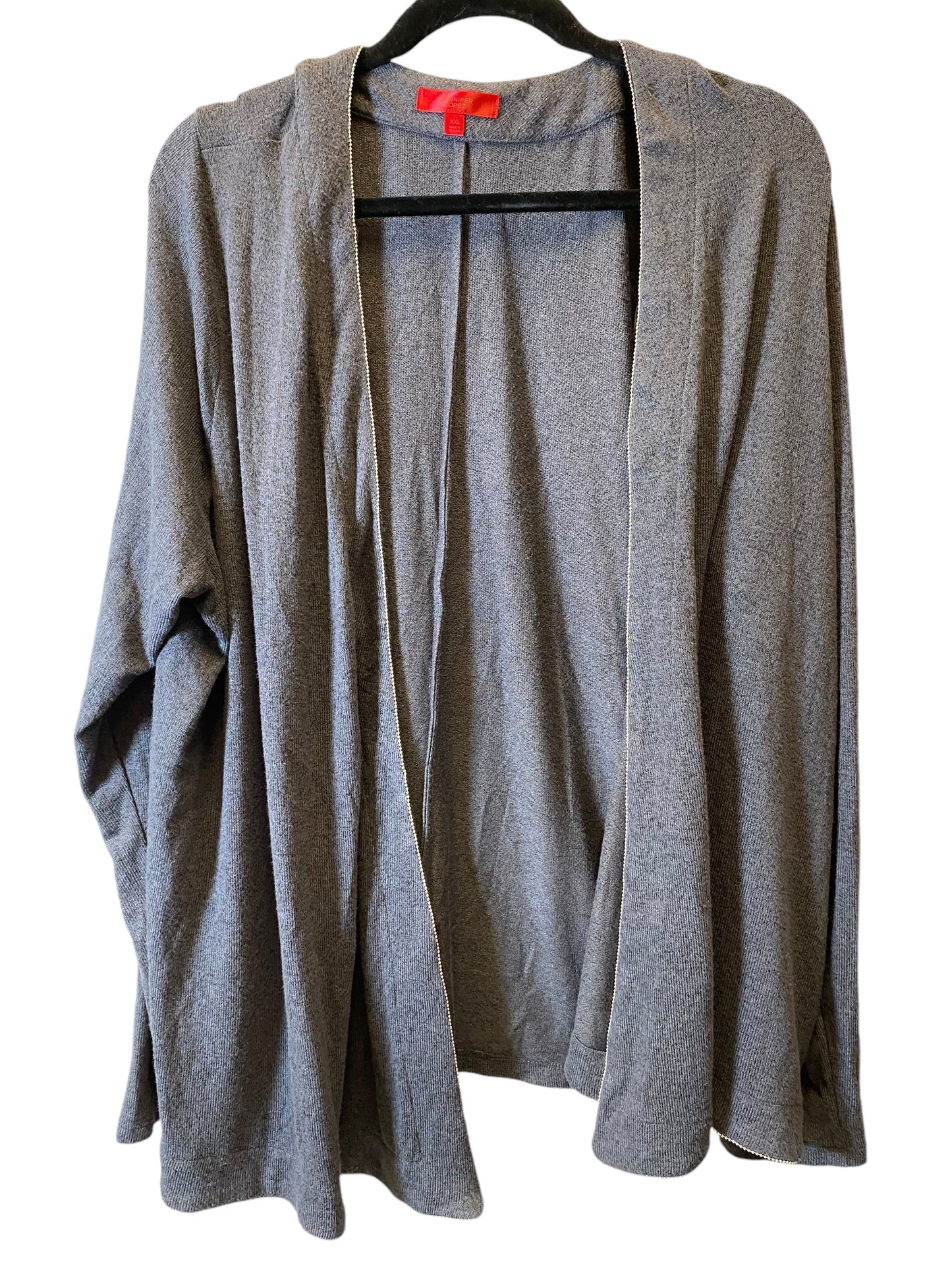 Sweater Cardigan By Jennifer Lopez In Grey, Size: Xxl