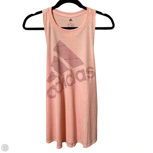 Athletic Tank Top By Adidas In Peach, Size: L