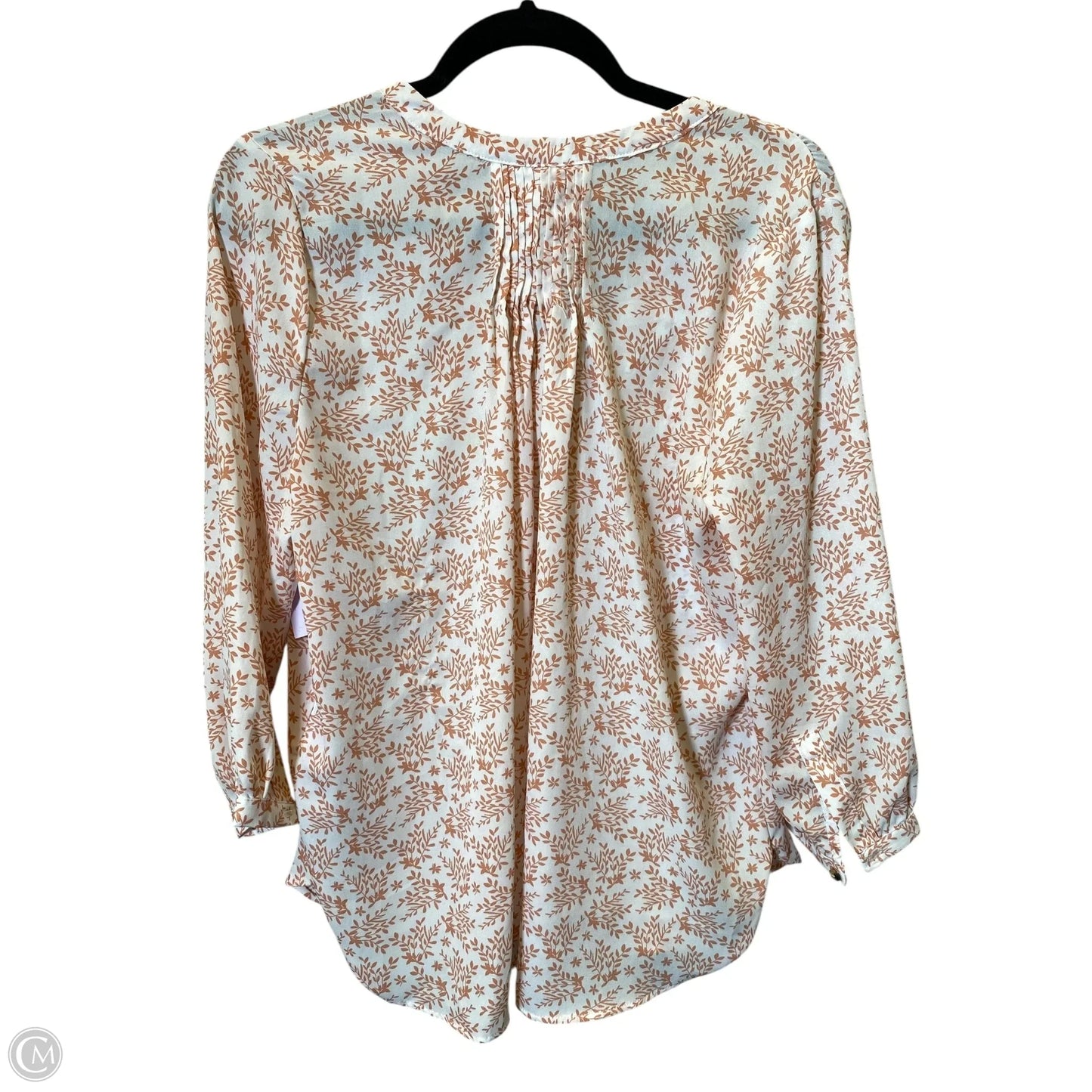 Blouse Long Sleeve By Jachs Girlfirend In Pink & White, Size: S