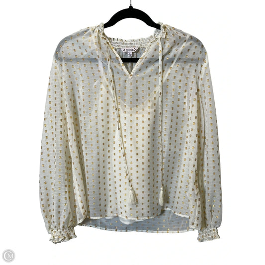 Top Long Sleeve By Nanette Lepore In Gold & Tan, Size: L