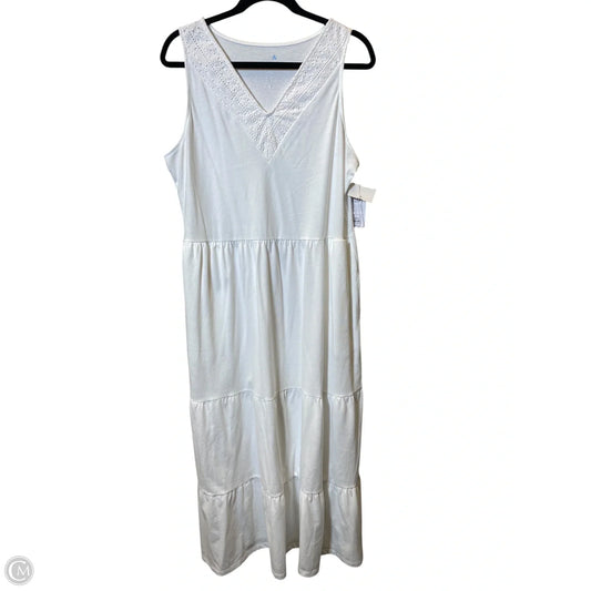 Dress Casual Maxi By Croft And Barrow In White, Size: L