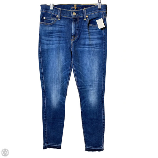 Jeans Skinny By 7 For All Mankind In Blue Denim, Size: 8